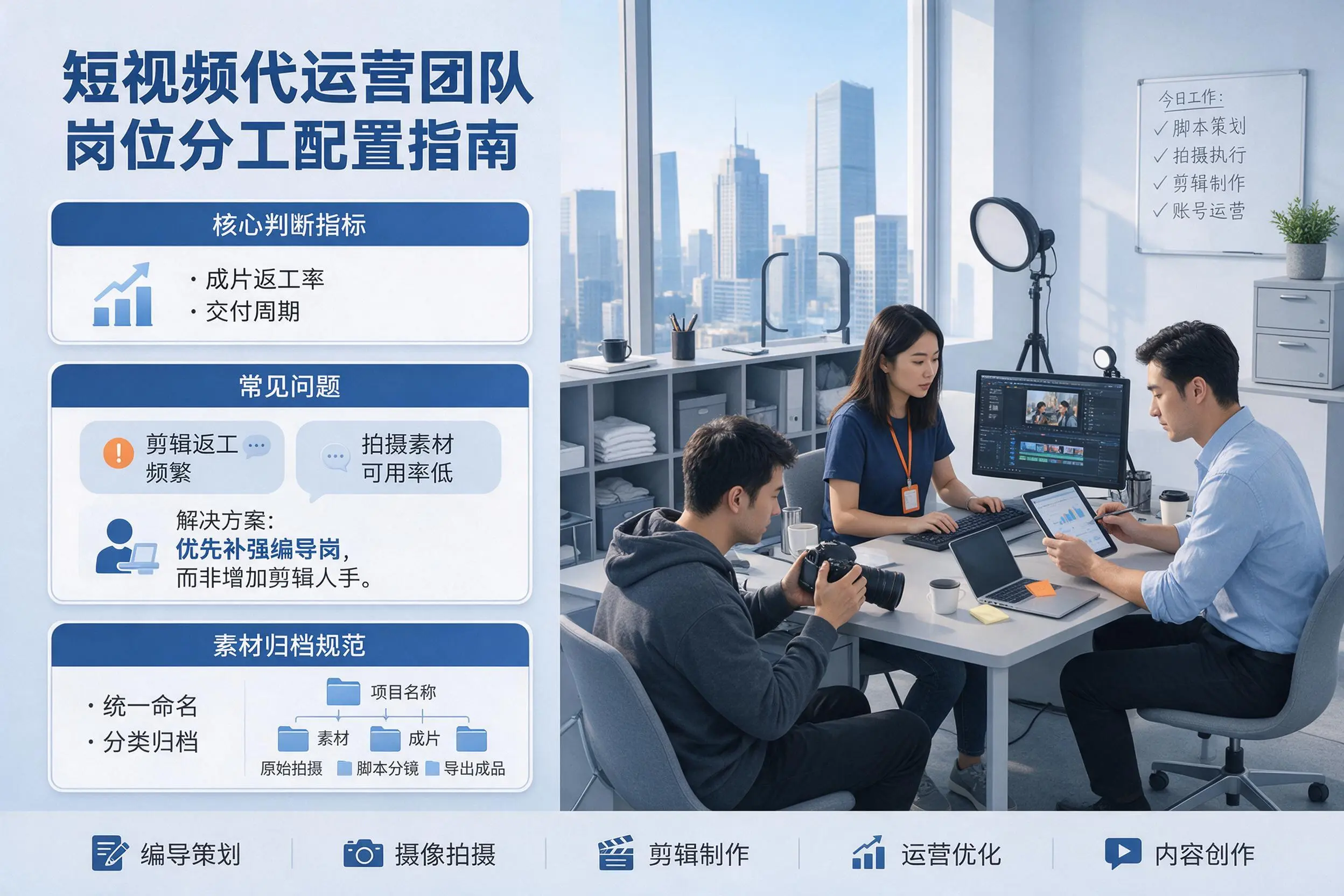 短视频代运营团队如何配置?阜新企业岗位分工科普说明