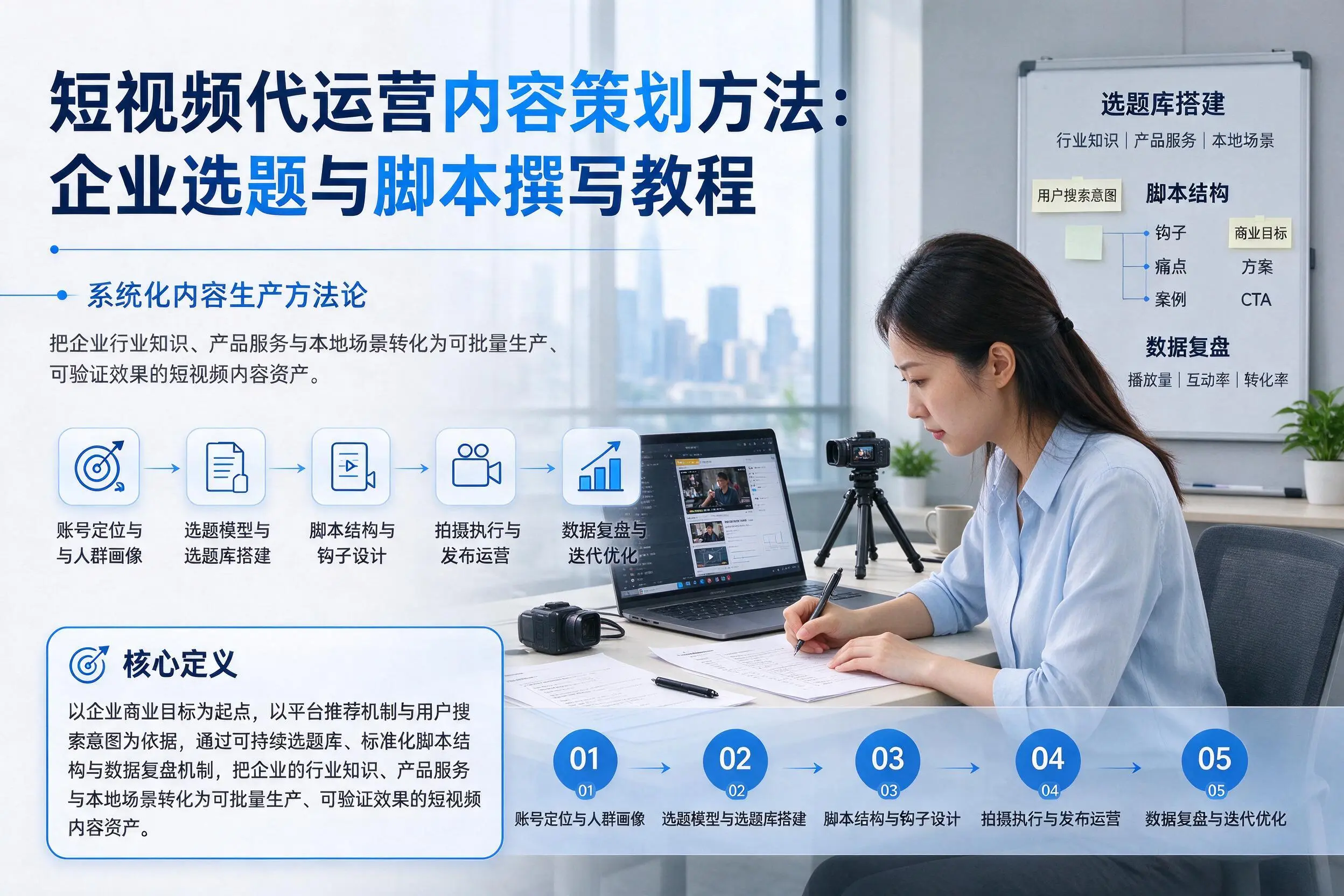 短视频代运营内容策划方法：阜新企业选题与脚本撰写教程