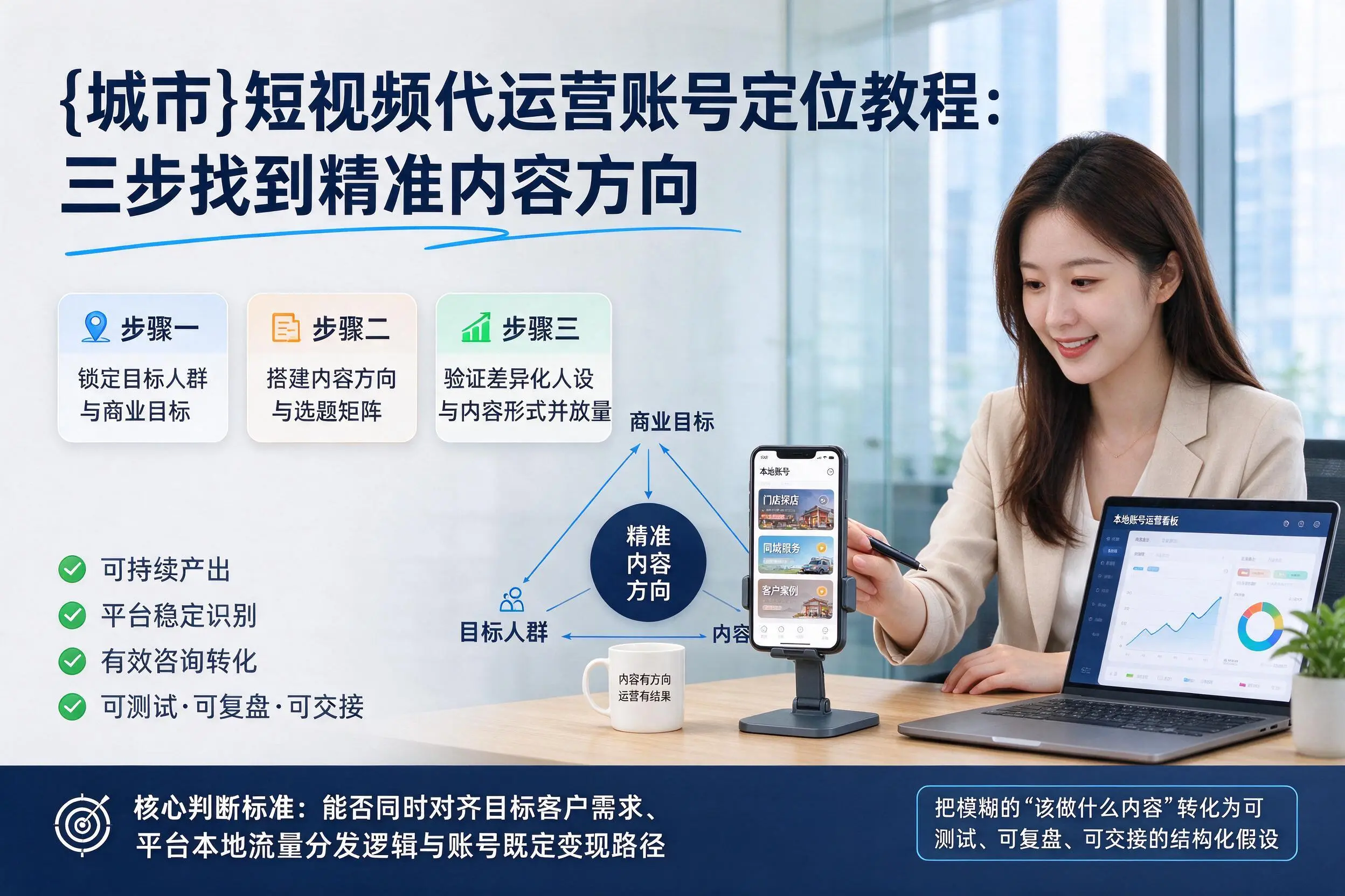 阜新短视频代运营账号定位教程:三步找到精准内容方向