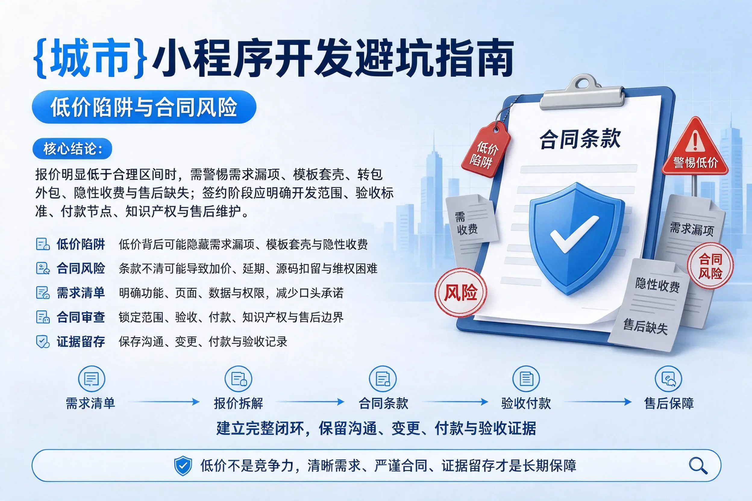 阜新小程序开发避坑指南：低价陷阱与合同风险