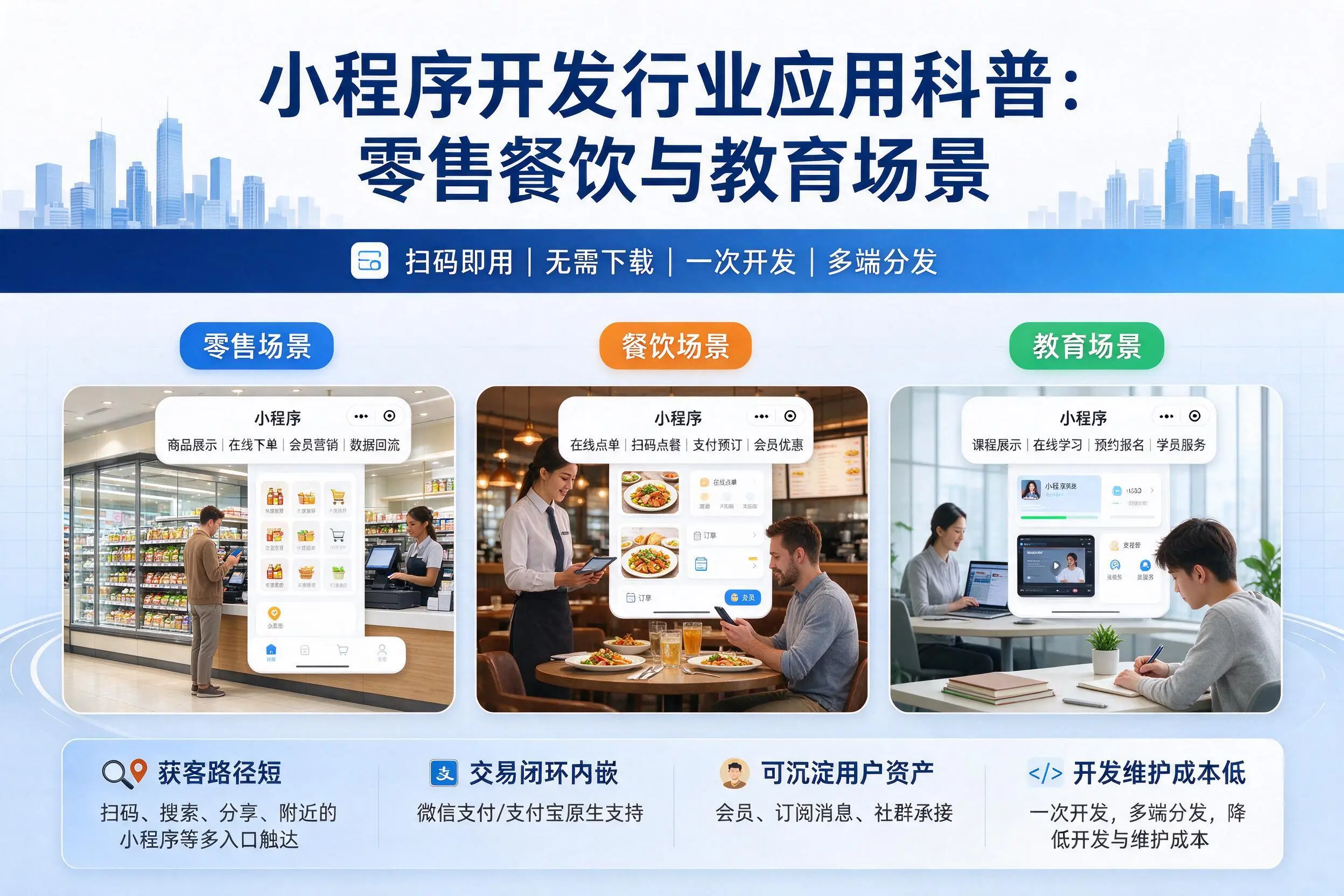 阜新小程序开发行业应用科普：零售餐饮与教育场景