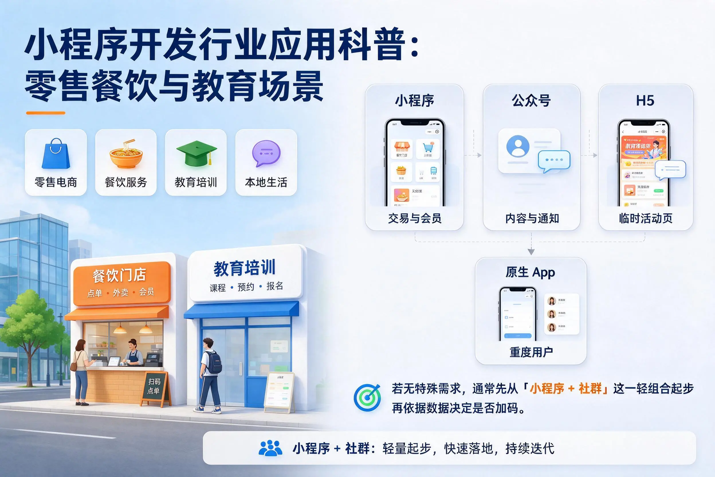 阜新小程序开发行业应用科普：零售餐饮与教育场景