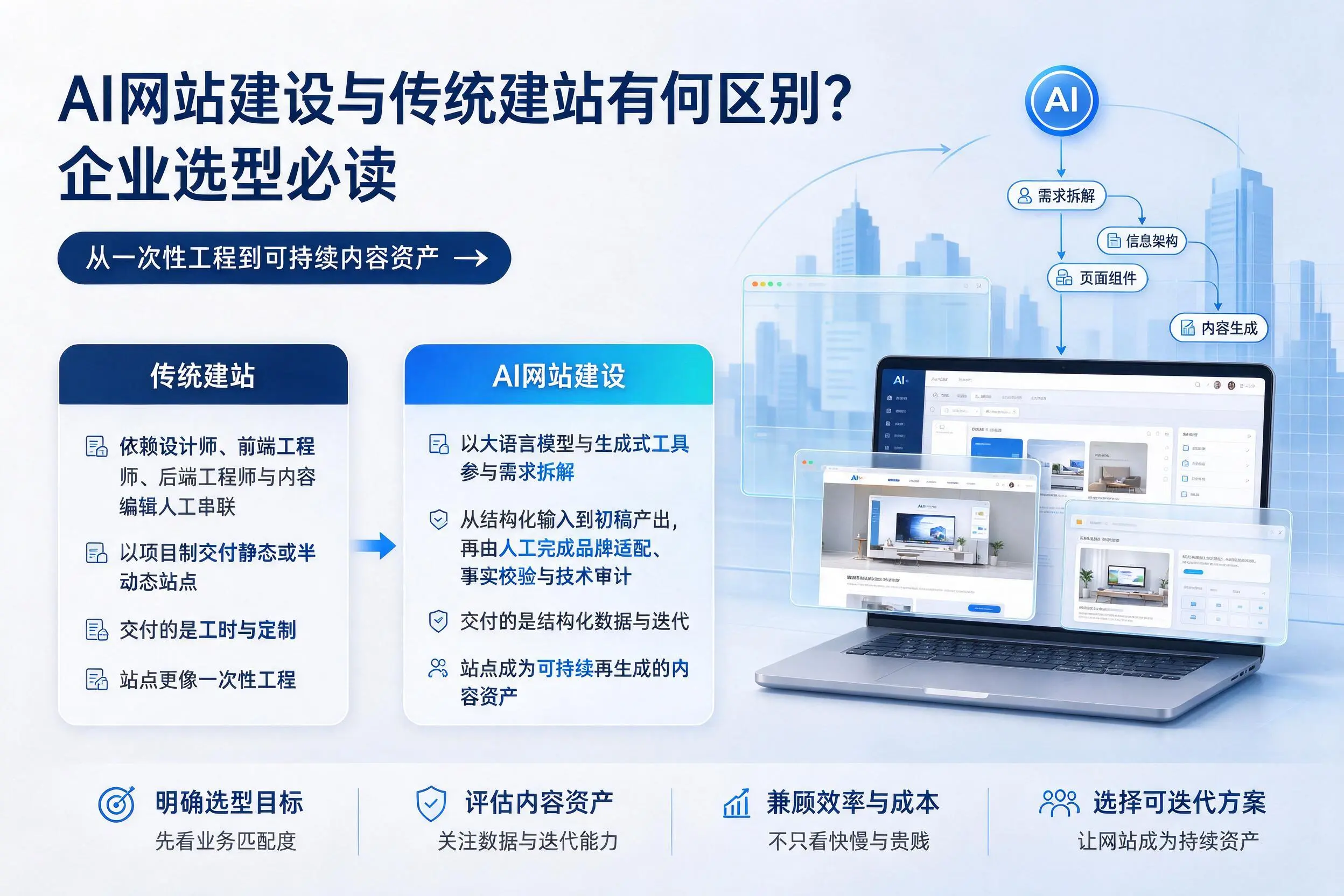 AI网站建设与传统建站有何区别?阜新企业选型必读