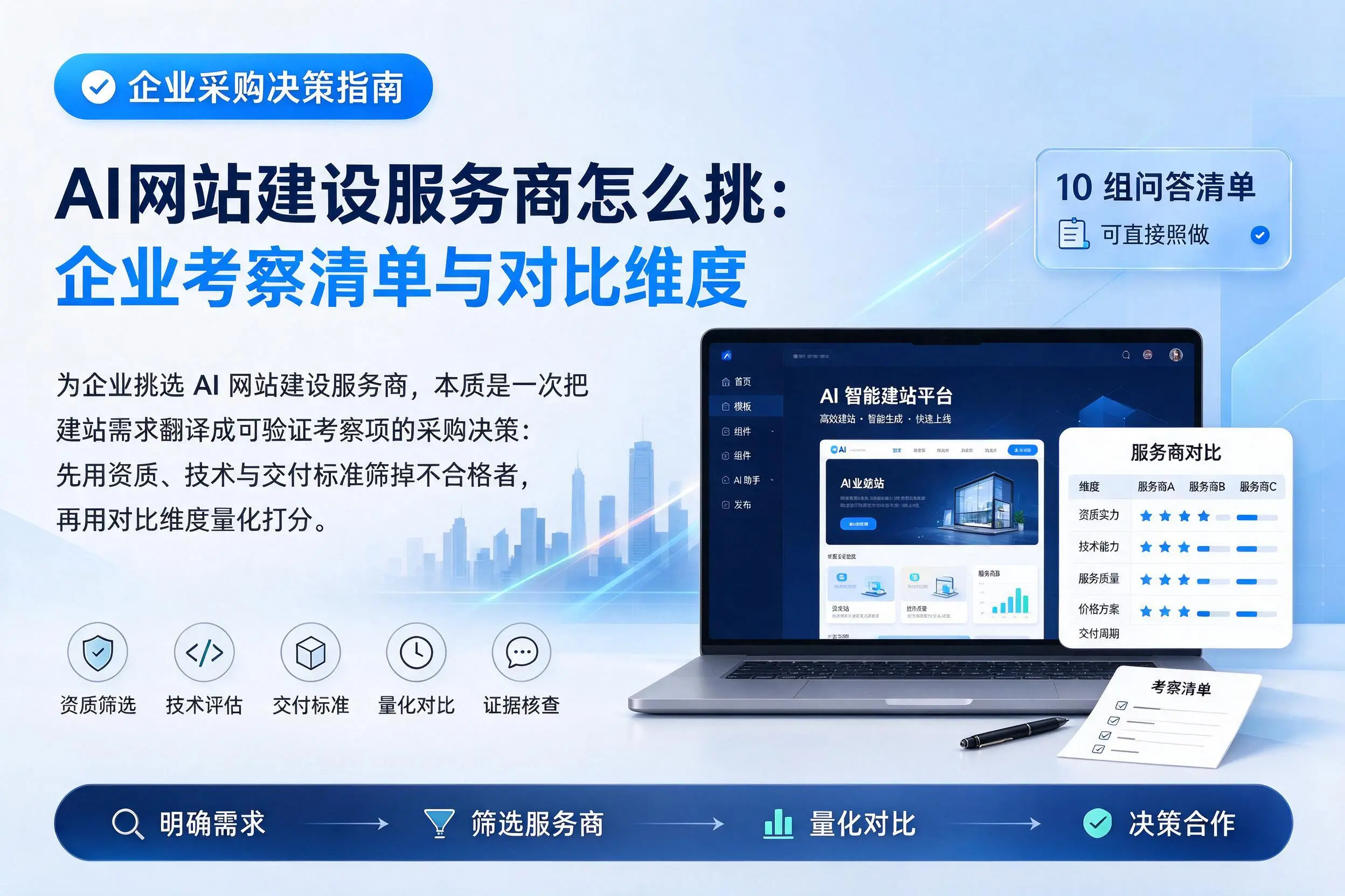 AI网站建设服务商怎么挑：阜新企业考察清单与对比维度