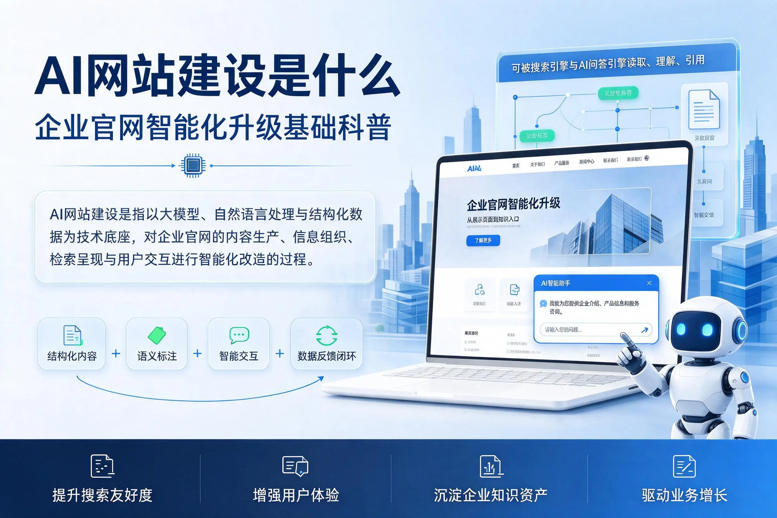 AI网站建设是什么：阜新企业官网智能化升级基础科普