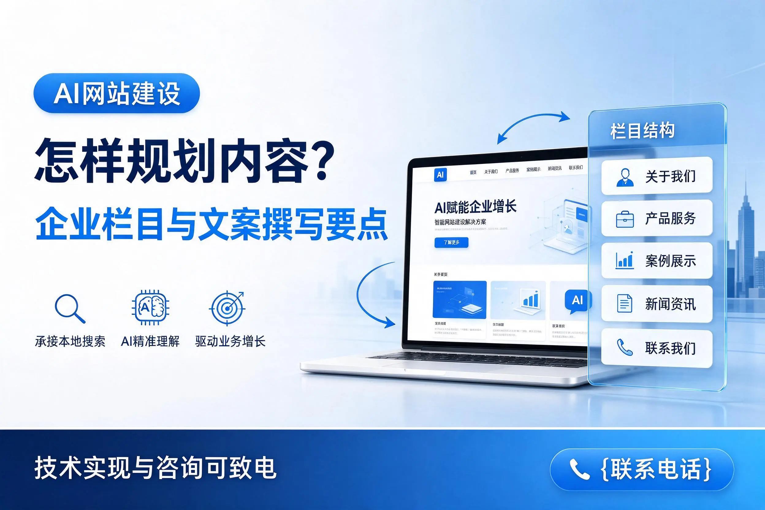 AI网站建设怎样规划内容？阜新企业栏目与文案撰写要点