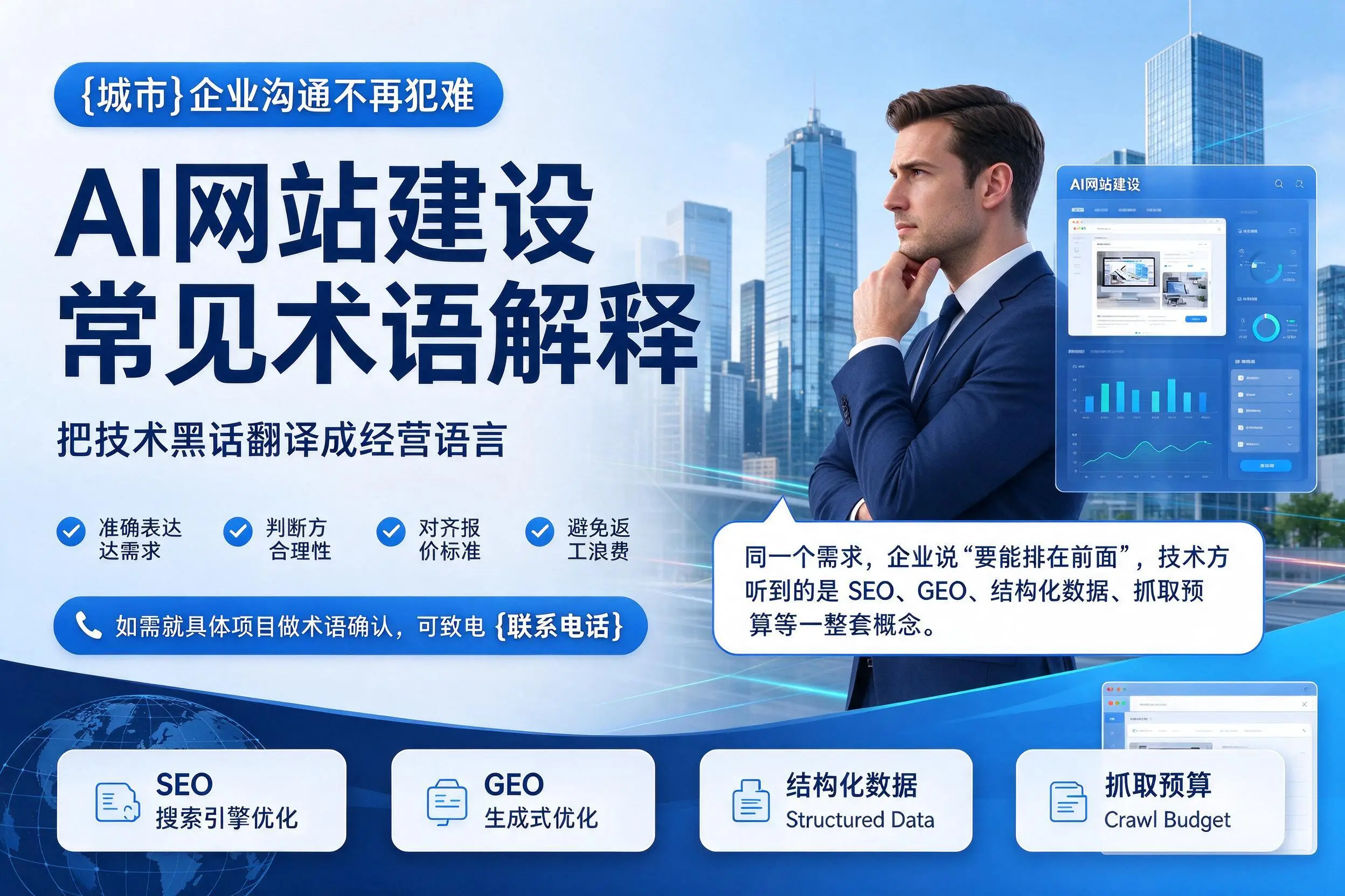 AI网站建设常见术语解释，阜新企业沟通不再犯难